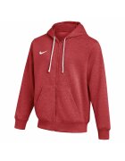 Nike Худи с памук с малко лого и цип Червен