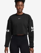 Nike Къс фитнес суитшърт Бял/Антрацитно сиво