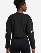 Nike Къс фитнес суитшърт Бял/Антрацитно сиво