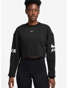 Nike Къс фитнес суитшърт - Бял/Антрацитно сиво