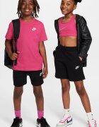 Nike Къс панталон Club с висока талия и връзки Черен