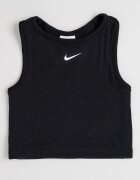 Nike Къс топ с лого Черен