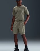 Nike Къс тренировъчен панталон с Dri-Fit и връзка Сиво-бежов
