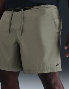 Nike Къс тренировъчен панталон с Dri-Fit и връзка Сиво-бежов