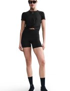 Nike Къса фитнес тениска със усукана фронтална част Черен