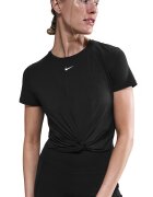 Nike Къса фитнес тениска със усукана фронтална част Черен