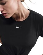 Nike Къса фитнес тениска със усукана фронтална част Черен