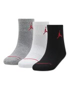 Nike Къси баскетболни чорапи Jordan - 3 чифта Черен/Светлосив меланж