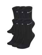 Nike Комплект от 6 чифта чорапи Cushioned Crew памук черни Черен