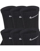 Nike Комплект от 6 чифта чорапи Cushioned Crew памук черни Черен