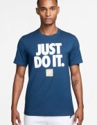Nike Памучна тениска Sportswear с принт Бял/Тъмносин