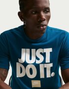 Nike Памучна тениска Sportswear с принт Бял/Тъмносин
