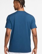 Nike Памучна тениска Sportswear с принт Бял/Тъмносин