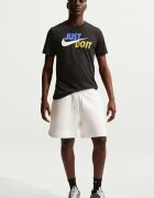 Nike Памучна тениска Swoosh с лого Черен/Жълт/Лавандула