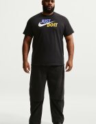 Nike Памучна тениска Swoosh с лого Черен/Жълт/Лавандула