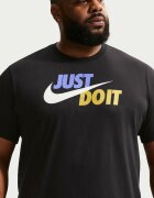 Nike Памучна тениска Swoosh с лого Черен/Жълт/Лавандула