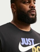 Nike Памучна тениска Swoosh с лого Черен/Жълт/Лавандула
