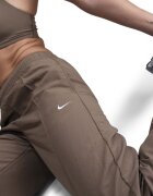 Nike Панталон с джобове встрани и широк крачол Кафяв