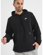Nike Плюшено худи с цип и джоб кенгуру - Бял/Избеляло черно