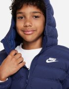 Nike Подплатено зимно яке с качулка Тъмносин