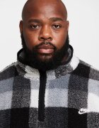 Nike Поларен суитшърт с къс цип и лого Прашно синьо/Избеляло черно/Бял