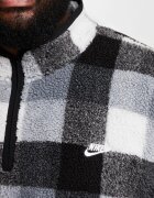 Nike Поларен суитшърт с къс цип и лого Прашно синьо/Избеляло черно/Бял