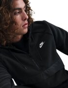 Nike Поларено худи Club с ръкави реглан Черен