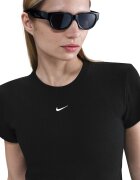Nike Рипсена слим тениска Черен