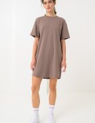 Nike Рокля-тениска Sportswear Essentials с овално деколте Кафяв/Сиво-кафяв