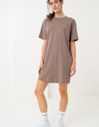 Nike Рокля-тениска Sportswear Essentials с овално деколте Кафяв/Сиво-кафяв