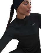 Nike Слим блуза за бягане Tempo Swoosh с овален подгъв Бял/Черен