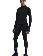 Nike Слим блуза за бягане Tempo Swoosh с овален подгъв Бял/Черен