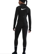 Nike Слим блуза за бягане Tempo Swoosh с овален подгъв Бял/Черен