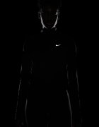 Nike Слим блуза за бягане Tempo Swoosh с овален подгъв Бял/Черен