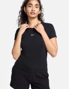 Nike Слим тениска с модал Черен/Бял
