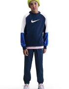 Nike Спортен екип с лого Бял/Петролно синьо/Син
