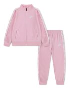 Nike Спортен екип с лого и цип Пастелнорозов/Бял