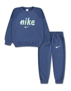 Nike Спортен екип с памук с лого - Тъмносин/Бял
