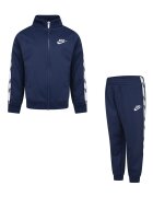 Nike Спортен екип с цип и лого Бял/Тъмносин