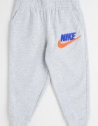 Nike Спортен панталон с памук с бродирано лого Сив меланж