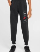 Nike Спортен панталон с памук с лого Черен