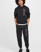 Nike Спортен панталон с памук с лого Черен