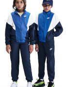 Nike Спортен панталон Sportswear с цип Бял/Кралско Синьо/Тъмносин