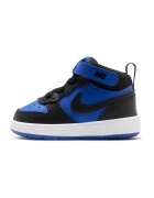 Nike Спортни обувки Court Borough от кожа и текстил с лого - Черен/Кралско Синьо