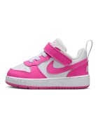 Nike Спортни обувки Court Borough с велкро - Бял/Фуксия
