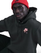 Nike Свободно худи Club с принт Черен