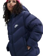 Nike Свободно подплатено зимно яке с лого Бял/Тъмносин