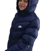 Nike Свободно подплатено зимно яке с лого Бял/Тъмносин