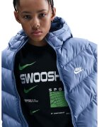 Nike Свободно подплатено зимно яке с лого - Прашно синьо