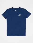 Nike Тениска Futura с овално деколте Бял/Тъмносин